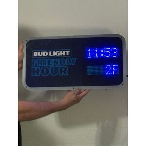 Bud Light Friendly Hour Light Up Sign 20x10 man cave bar